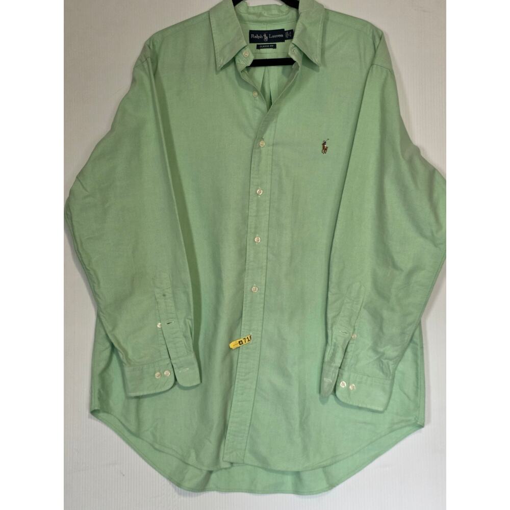 Polo Ralph Lauren Men's Classic Fit Green Oxford  17 32/33 Old Money Prep